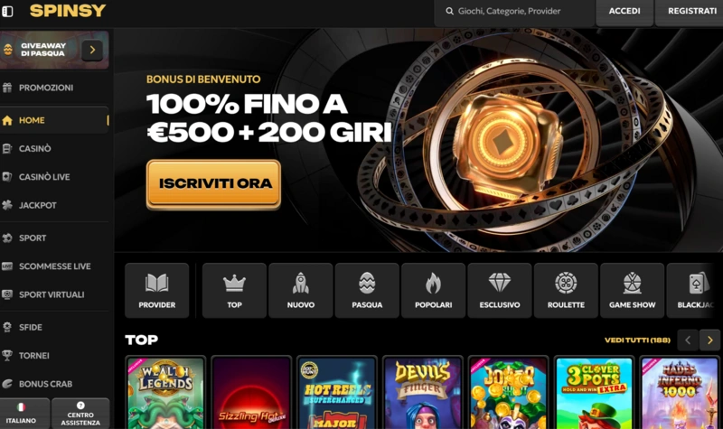 Spinsy Homepage